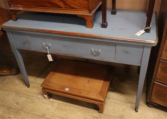 A 19th century Continental painted kitchen table W.128cm